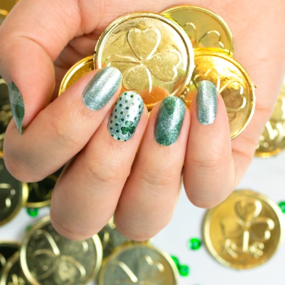 Color Street Luck of the Stylish St Patricks Day Nail Polish Strips FDG309 Green